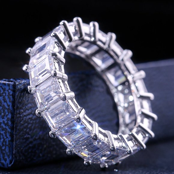 Jewelry - Eternal Finger 3A Luxury Cubic Zircon 925 Silver Plated Engagement Ring, L161